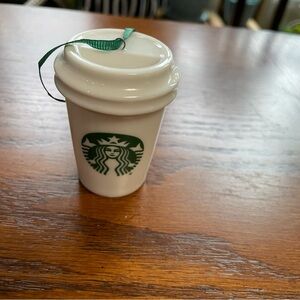 Starbucks White and Green Holiday 2015 Logo Christmas Ornament